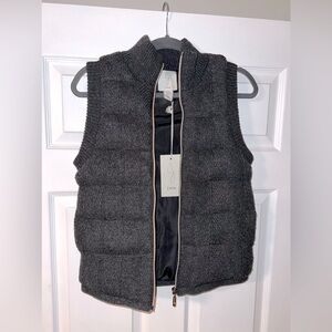Joie Charcoal Gray Quilted Vest Womens
